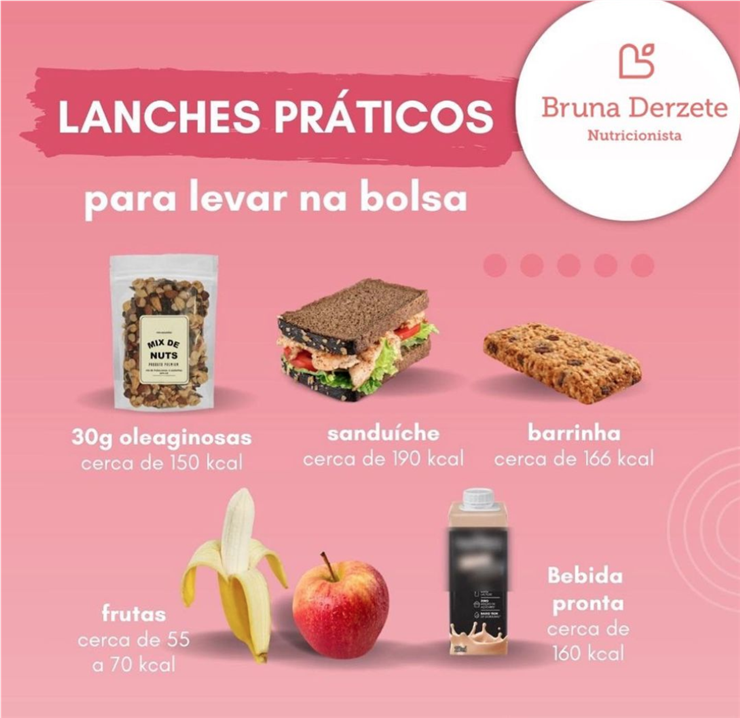 Lanches práticos para levar na bolsa